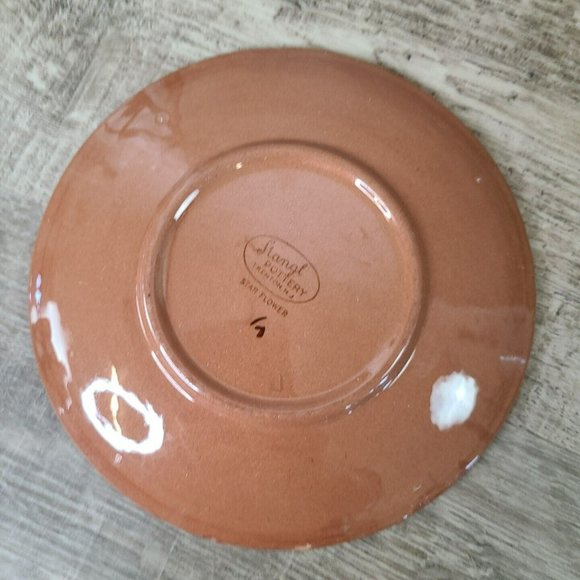 Set (2) Stangl Pottery Star Flower Bread / Appetizer Plates 6" Green MCM C2 - Picture 3 of 10